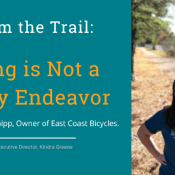 Notes from the Trail cover photo. Title, Cycling is not a Solitary Endeavor