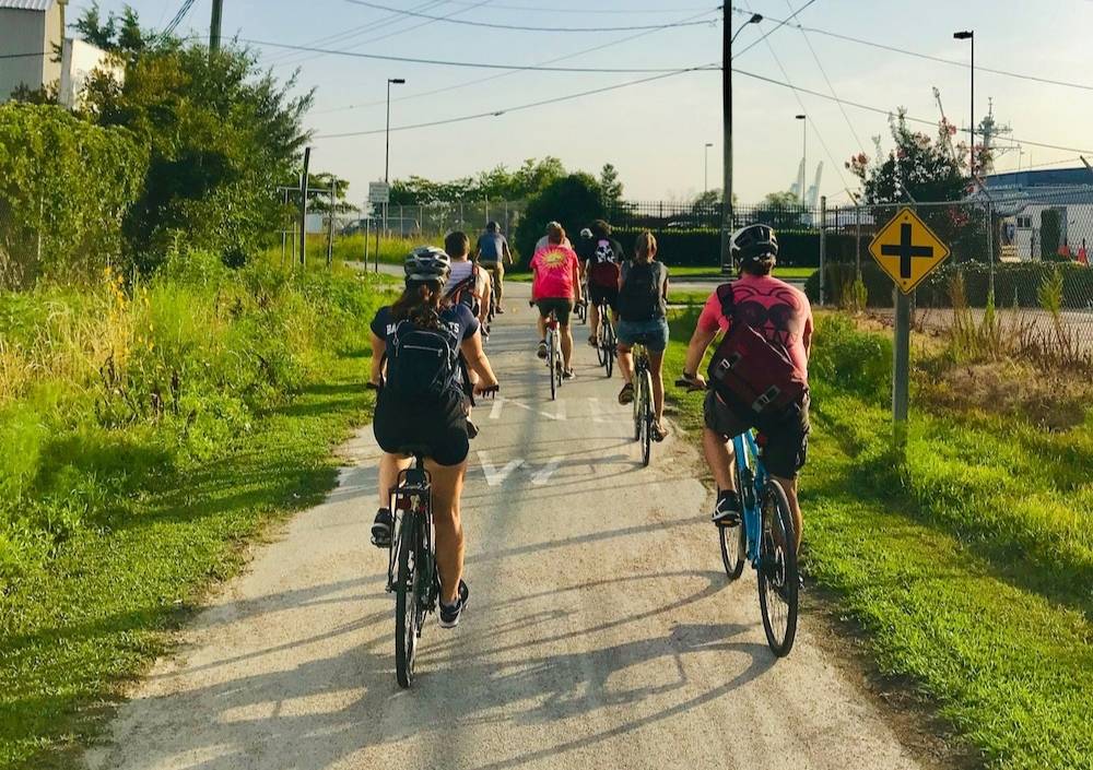 Bikers enjoying the Elizabeth River Trail
