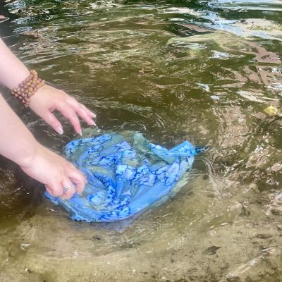 Rinsing Cyanotype