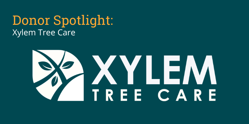Graphic for an ERT Donor Spotlight Blog Post Featuring Xylem Tree Care's logo